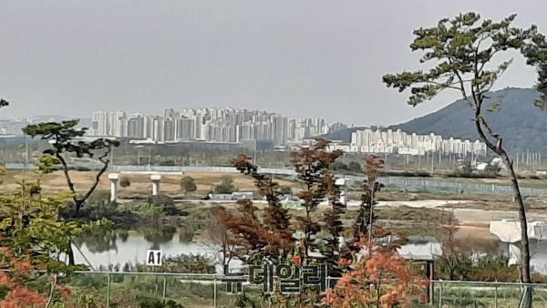 ▲ 23일 오후 세종시청 뒤편 금강주변 전경.ⓒ김동식 기자