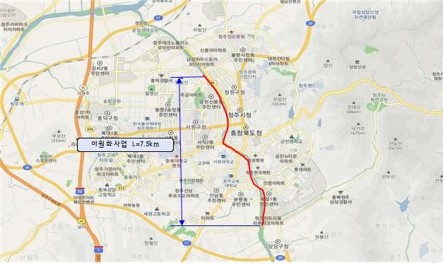 ▲ 무심천 자전거도로 산책로 분리사업 계획도.ⓒ청주시