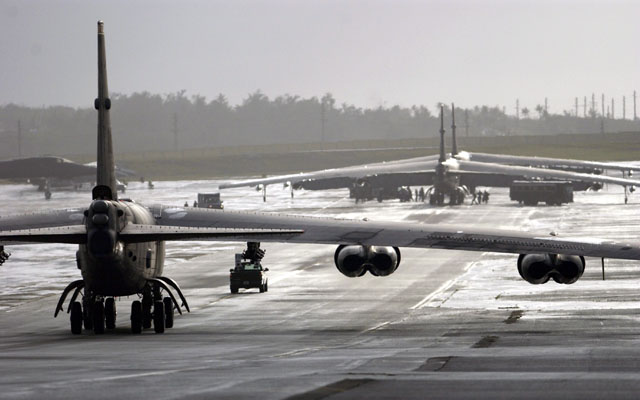 ▲ 출격 준비 중인 미공군의 B-52H 전략 폭격기 편대. ⓒ美국방부 제공.