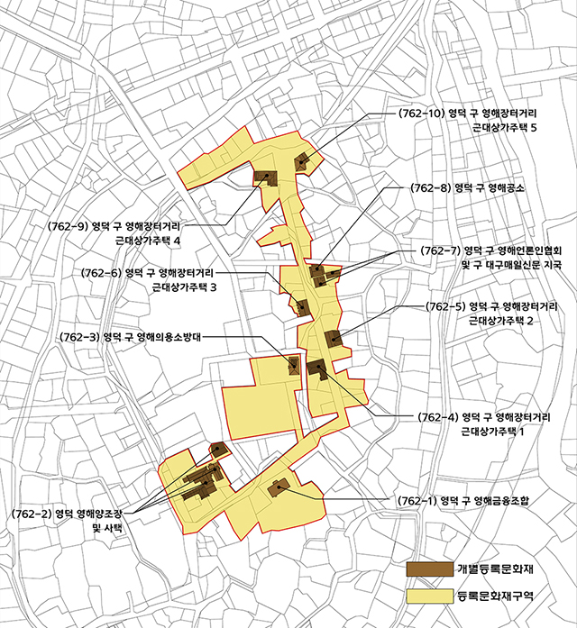 ▲ 영덕 영해장터거리 근대역사문화공간 최종범위구역도.ⓒ영덕군