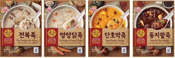 ▲ 오즈키친 파우치죽 4종ⓒ오뚜기