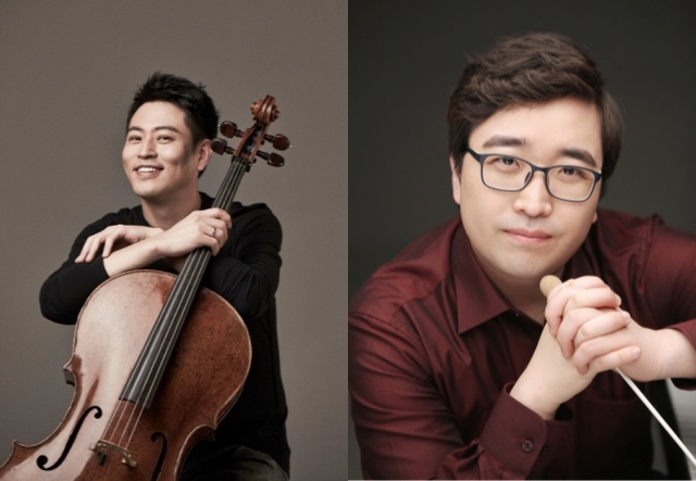▲ 첼리스트 송영훈과 지휘자 김광현.ⓒ예술의전당