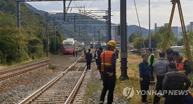 ▲ 밀양역 새마을호 사고 현장.ⓒ연합뉴스