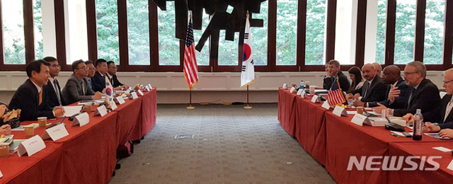 ▲ 미국 하와이에서 지난 10월 23일(현지시간) 열렸던 한미 방위비 분담금 특별협정(SMA) 협상장 모습. 당시 외교부는 