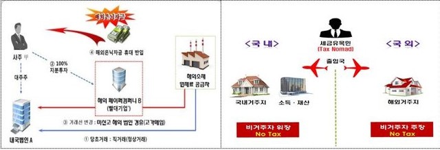 ▲ 역외탈세 신종수법 사례 ⓒ국세청 자료