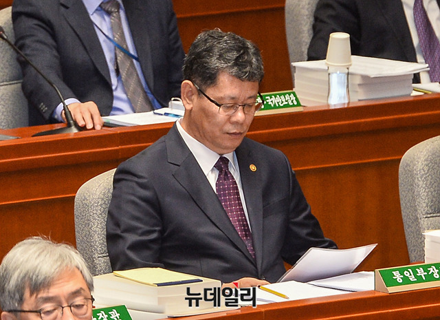 ▲ 지난 8일 국회 예산결산위원회에 참석한 김연철 통일부장관. ⓒ박성원 기자