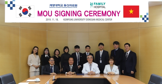 ▲ 계명대 동산의료원(원장 김권배)이 지난 18일 베트남 패밀리병원(병원장 쩐훙)이 동산의료원 중회의실에서 업무 협약식을 개최했다.ⓒ동산병원