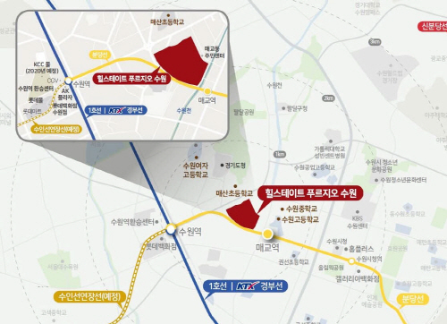 ▲ 힐스테이트 푸르지오 수원 재개발사업 위치도. ⓒ 현대건설