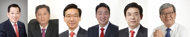 ▲ 경북 고령·성주·칠곡 지역구가 내년 총선을 앞두고 구도가 더욱 뜨거워지고 있다(왼쪽부터 김항곤, 김현기, 이인기, 정희용, 홍지만, 장세호 순).ⓒ각 후보측