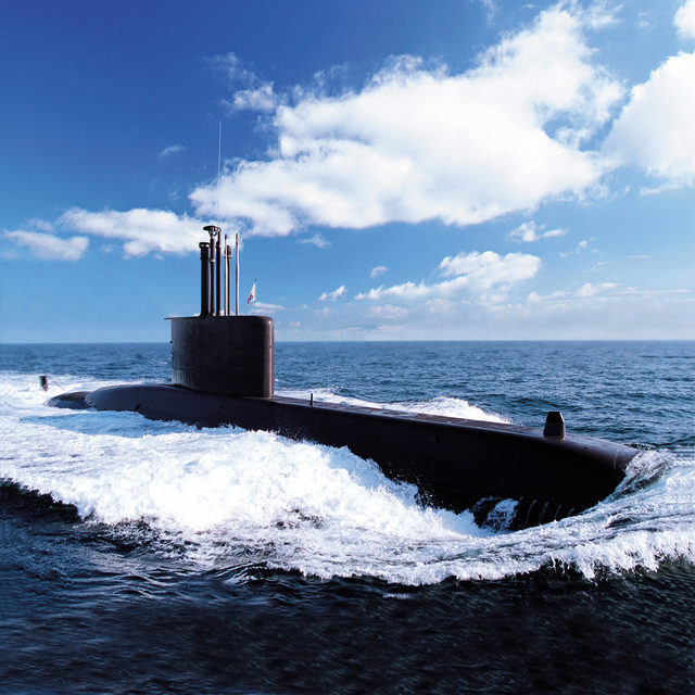 ▲ 대우조선해양이 건조한 대한민국 해군의 장보고-I급 잠수함.ⓒ대우조선해양