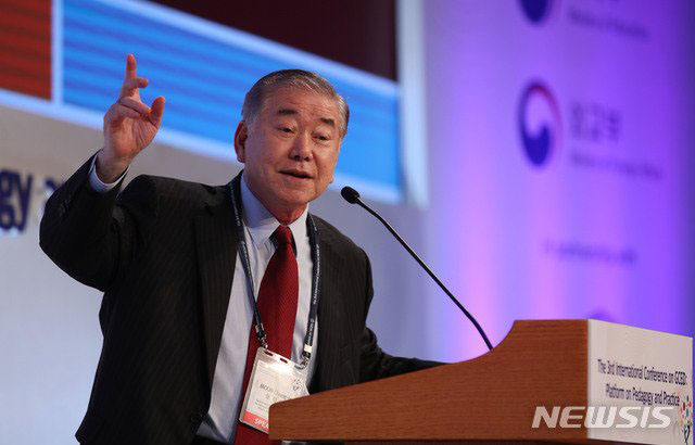 ▲ 문재인 대통령의 통일외교안보 특별보좌관 문정인. ⓒ뉴시스. 무단전재 및 재배포 금지.