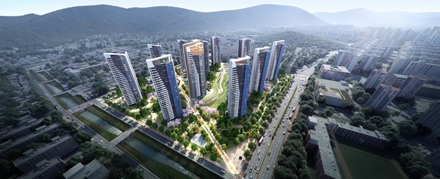 ▲ 경남 창원시 신월2구역 주택재건축정비사업 조감도.ⓒHDC현대산업개발