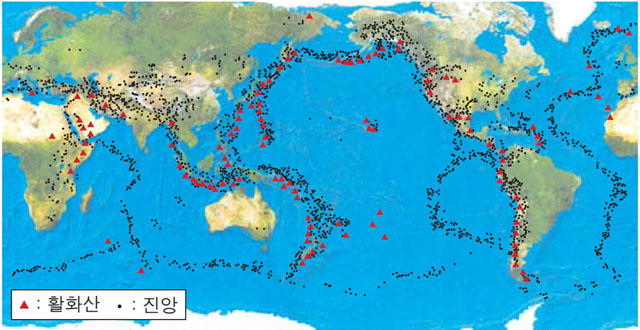▲ 뉴질랜드와 이탈리아의 공통점은 화산대와 지진대 위에 있다는 점이다. ⓒ포털 줌 학습백과 그래픽 캡쳐.