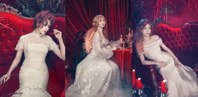 ▲ 뮤지컬 '드라큘라'에서 '미나' 역을 맡은 조정은·임혜영·린지 캐릭터 컷.ⓒ오디컴퍼니