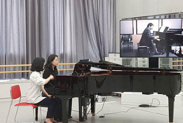 ▲ 서울사이버대 피아노과 원격레슨 장면. ⓒ서울사이버대