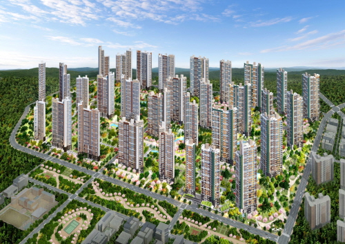 ▲ 내년 1월 입주예정인 포항 '로열파크씨티 장성 푸르지오' 조감도. ⓒ DK도시개발