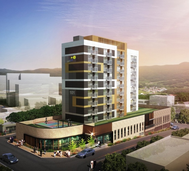 ▲ 제천시 청전동에 신축 중인 제천공공 실버주택 조감도.ⓒ제천시