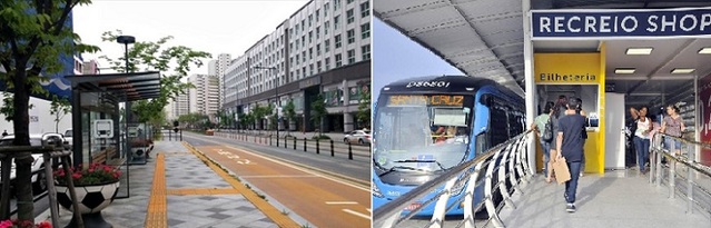 ▲ 세종시BRT(왼쪽)와 브라질 리우데자네이루 BRT.ⓒ국토부