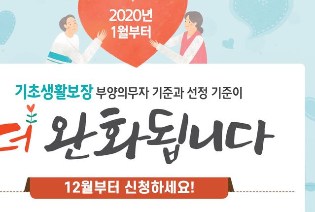 ▲ 2020년 기초생활보장 생계·주거·교육급여 수급자 선정기준 포스터.ⓒ복지부