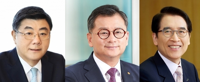 ▲ 왼쪽부터 삼성생명 현성철 사장, 한화생명 여승주 사장, 교보생명 신창재 회장.ⓒ각 사