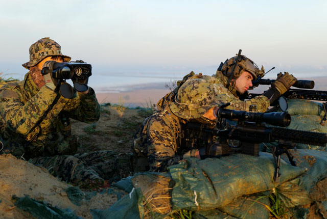 ▲ 지난해 11월 전북 군산 소재 미공군 기지에서 실시했던 한미 특수부대 연합훈련. 사진은 한미 해병대의 저격수 훈련이다. ⓒ미군 사진영상 아카이브 공개사진.