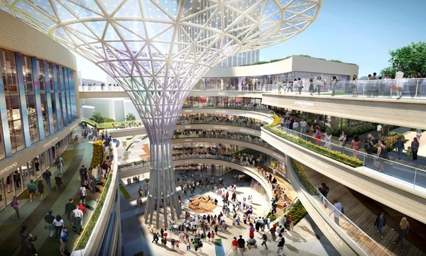 ▲ 그동안 3년여를 표류했던 세종시 어반아트리움(도시문화상업가로) P4 구역이 최근 동부건설이 이 사업을 수주해 재개움직임이 일면서 주목받고 있다. P4 조감도.ⓒ동부건설