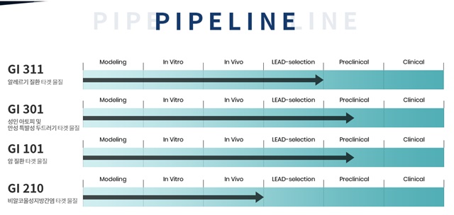 ▲ 지아이이노베이션의 파이프라인 ⓒ지아이이노베이션