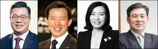 ▲ (좌측부터)정일문 한국투자증권 대표, 최현만 미래에셋대우 수석부회장, 박정림·김성현 KB증권 대표
