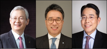 (좌측부터)정영채 NH투자증권 대표, 서명석·궈밍쩡 유안타증권 대표
