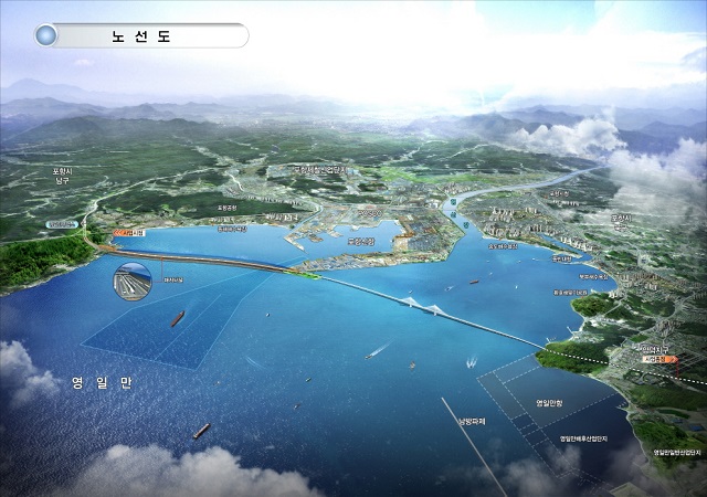 ▲ 영일만 횡단대교 노선도.ⓒ포항시