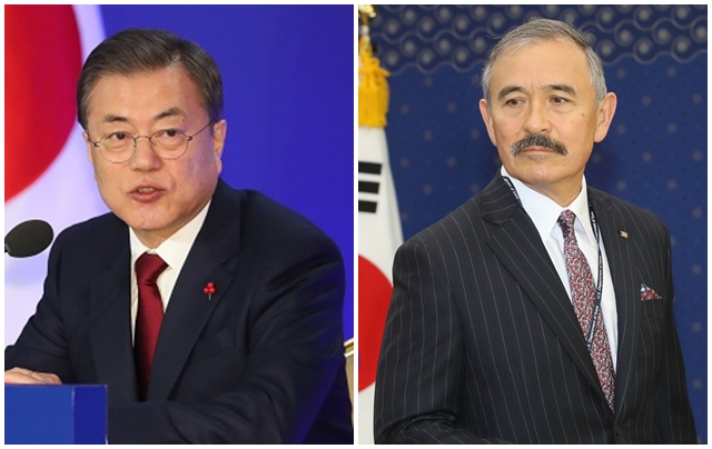 ▲ 문재인 대통령과 해리 해리스 주한 미국대사. ⓒ뉴시스