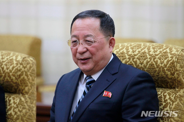 ▲ 리용호 북한 외무상. ⓒ뉴시스