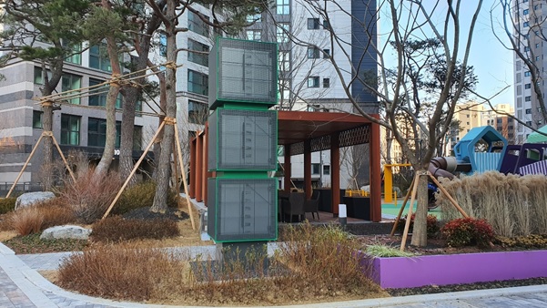 ▲ 실외 미세먼지 저감설비 이미지 컷. ⓒ 삼성물산