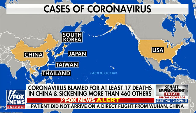 ▲ 미국 언론들은 우한 폐렴이 과거 사스처럼 번질까 예의주시하고 있다. ⓒ폭스뉴스 관련속보 화면캡쳐.