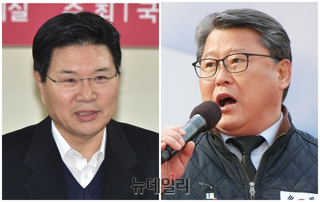▲ 우리공화당 홍문종(왼쪽)·조원진 공동대표. ⓒ뉴데일리DB