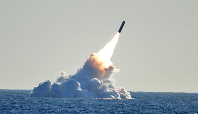▲ 미군이 2019년 1월 시험 발사 했다는 신형 잠수함 발사 탄도미사일(SLBM). W76-2가 실렸을 가능성이 높다. ⓒ미군 아카이브 공개사진.