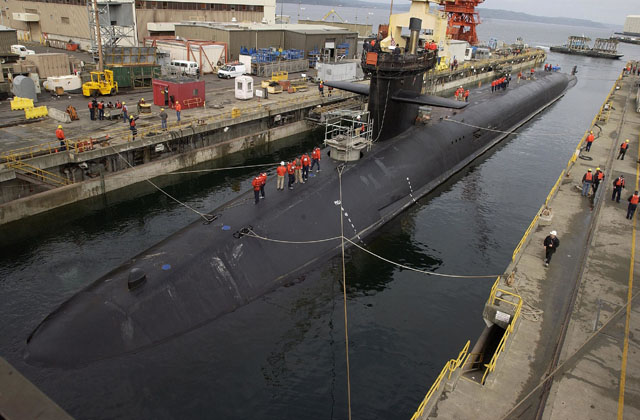 ▲ 오하이오급 잠수함 중 하나인 미시간 함(USS-727). ⓒ미해군 아카이브-위키피디아 공개사진.