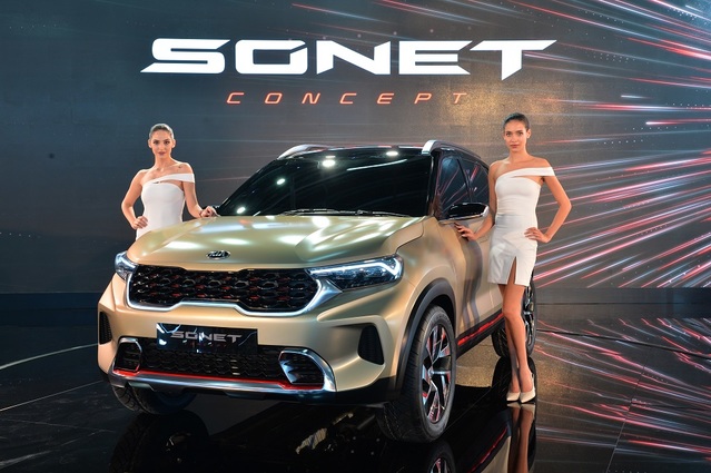 ▲ 5일 인도 델리모터쇼에서 최초 공개된 기아차 ‘쏘넷(SONET) 콘셉트’.ⓒ기아자동차
