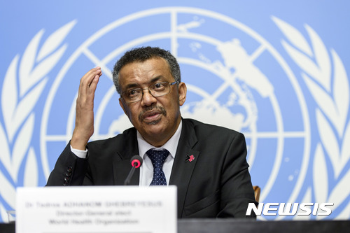 ▲ 에티오피아 출신의 테드로스 아드하놈 게브레예수스 WHO 사무총장ⓒ뉴시스