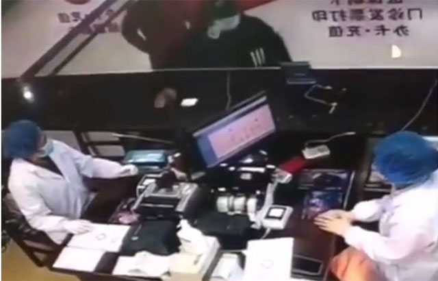 ▲ 지난 1월 28일 후베이성의 한 병원에서 우한폐렴 감염자가 