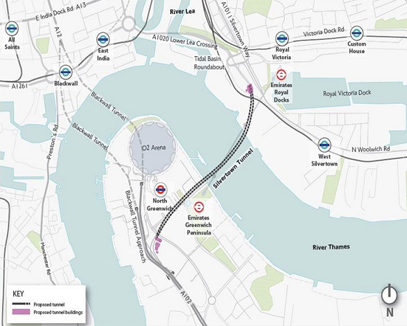 ▲ 영국 실버타운 터널 프로젝트 위치. ⓒ SK건설