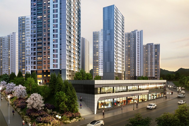 ▲ 충남 천안 '포레나 천안 두정' 단지 내 상가.ⓒ한화건설