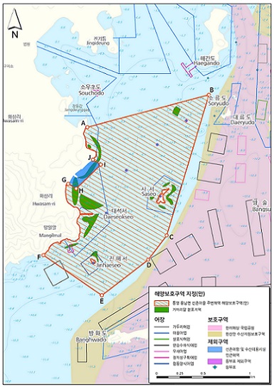 ▲ 통영 선촌마을 해양보호구역 범위설정.ⓒ해수부