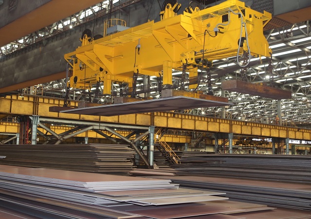 ▲ 포항제철소 후판제품 출하 모습.ⓒ포항제철소