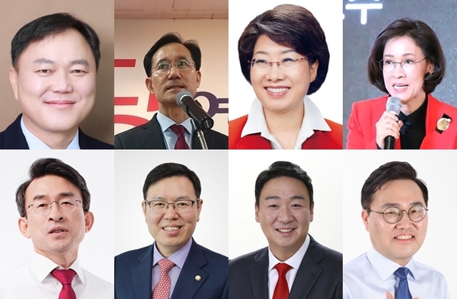 ▲ 대구경북 현역의원과 정치신인이 19~20일 면접을 앞두고 열공에 한창이다. 왼쪽 윗쪽부터 강동필, 권오성, 이달희, 이인선, 정상환, 정태옥, 정희용, 홍석준 순.ⓒ각 후보 측