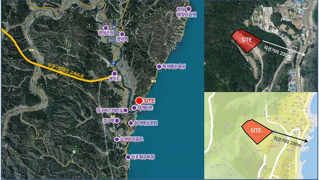 ▲ 베스트웨스턴 플러스 영덕호텔 입지.ⓒ영덕군