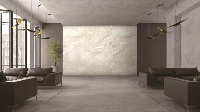 ▲ 오닉스 마블(Onix Marble) 패턴이 적용된 'LG Z:IN(LG지인) 준불연 시트'. ⓒLG하우시스