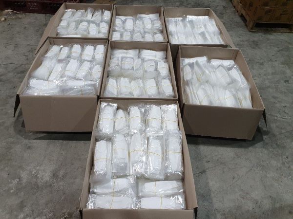 ▲ 세종지방경찰청 광역지능수사대가 단속해 적발한  불량 마스크.ⓒ세종지방경찰청