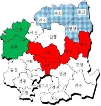 ▲ 중앙선관위 산하 국회의원선거구획정위원회가 국회에 제출한 4·15 총선 경북도내 선거구 획정 변경 안.ⓒ중앙선관위