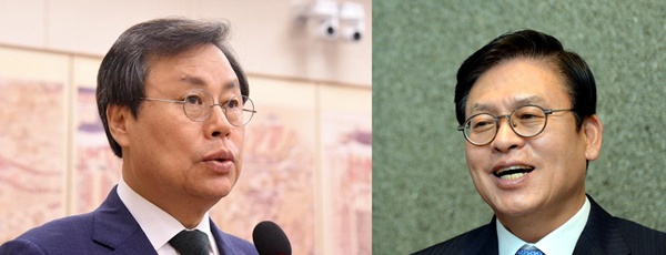 ▲ 21대 국회의원 총선거 충북 청주시 흥덕지역구에서 일전을 벌이는 더불어민주당 도종환 의원과 미래통합당 정우택 의원(왼쪽부터).ⓒ도종환·정우택 의원실